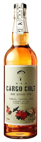 Cargo Cult Spiced Rum 70cl, 38.5% ABV | Natural Flavourings: Cinnamon, Nutmeg and Sweet Vanilla | Signature Dry Finish, South Pacific, Small Batch Premium Rum
