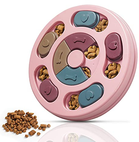 DR CATCH Dog Puzzles,Dogs Food Puzzle Feeder Toys for IQ Training & Mental Enrichment,Dog Treat Puzzle(Pink)