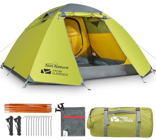 Join Nature Camping Zelt 4 Personen Wasserdicht Winddicht Familienzelt Doppellagiges Kuppelzelt - Campingzelt Groß Ultraleicht Zelt mit Veranda für Trekking, Outdoor, Wandern, Bergsteigen, Jagen