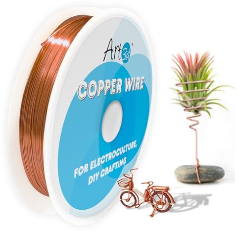 Art3d 18 Gauge Bendable Pure Soft Copper Wire for DIY, 60 ft, 1 Roll