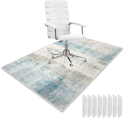 AIHSUMC Bürostuhl Unterlage Schreibtischstuhl 122x92cm Bodenschutzmatte, Kratzfest Bodenmatte Stuhlunterlage, rutschfest Teppich für Hartböden, Parkett Laminat, Dekoriere Büro Wohnzimmer Schlafzimmer