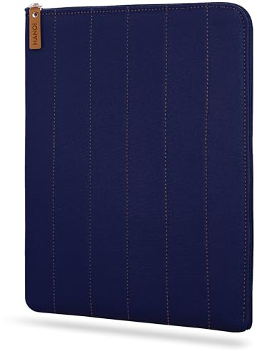 HANOI Collection® Lisboa™ Funda para libros de lectura con cremallera acolchada. Funda de libro acolchada grande. Funda libro grande. Funda protectora de libros de lectura (Azul Oscuro, Grande)