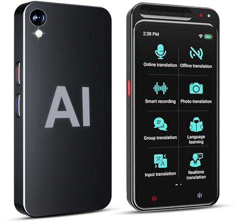 Übersetzer Sprachübersetzer Gerät, 138 Sprachen Intelligenter AI Fremdsprachenübersetzer mit 4,1 Zoll Bildschirm, Unterstützt WLAN/Hotspot/Offline-Übersetzung und Sofortige Zwei Wege-Übersetzung (Z6)