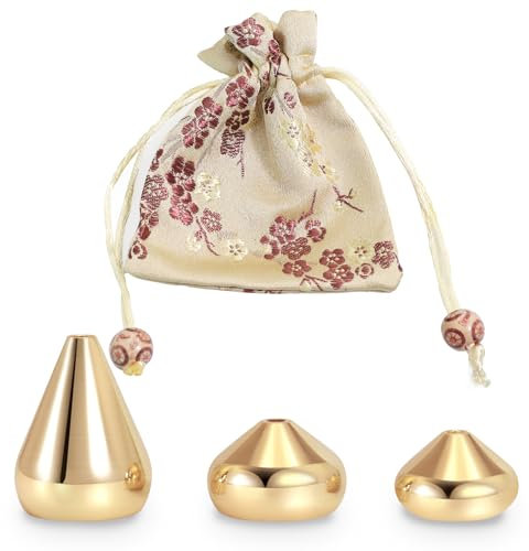 BEYLAB Gotas de Agua de latón, 3 Unidades, Soporte para Incienso con Bolsa de Almacenamiento, Soporte para Quemador de Incienso, pequeño Quemador de Incienso