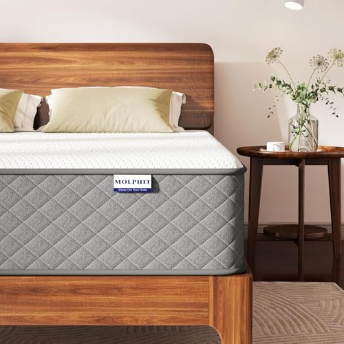 MOLPHIT Colchón 140x190 cm con Certificación Oeko-Tex - 25 cm Grosor Espuma Viscoelástica de Alta Densidad con Muelles Ensacados Individuales, 7 Zonas Soporte Lumbar Ergonómico
