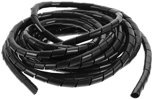 CIYODO Gaine de Câble Spiralée en PE 3/8 Pouces de 8 Mètres, Organiseur de Câble Flexible pour Gestion sous Bureau, Protection Électrique pour Maison et Bureau