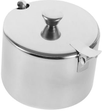 Luxshiny sucrier en INOX Récipients de Sucre à Sucre avec couvercles sucrier avec Couvercle et récipient à assaisonnement pour Sucre Pot à café avec cuillère Acier Inoxydable