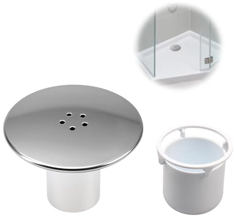 Cubierta de Desagüe de Ducha, 95 mm/110 mm Reemplazo de Cubierta de Sifón de Duchas, Tapa de Desagüe de Ducha Cromada para Baño Inodoro Lavandería