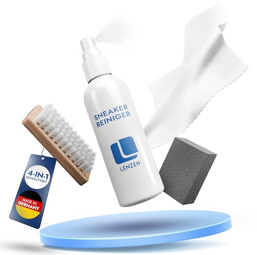 Lenzen Sneaker Cleaner Set I Sneaker rengöringsmedel I sko rengöring | Skorengöringssatsen innehåller rengöringsgummi, rengöringsspray, skorengöringsduk och skoborste. Hela skogipset.
