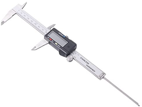 Jazooli Digital Vernier Caliper, 6 Inch / 150 mm Digital Caliper with Large LCD Display for Exterior, Interior and Depth Measurement, 2 Replacement Batteries for Household and Industrial Measurement