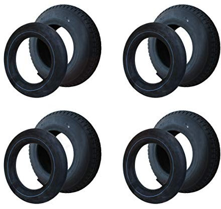 ArkiFACE 4 x SET Decke/ Reifen + Schlauch 4.80/4.00-8 Schubkarre Schubkarrenrad (Schutz, Einfache Konstruktion, schwarz)