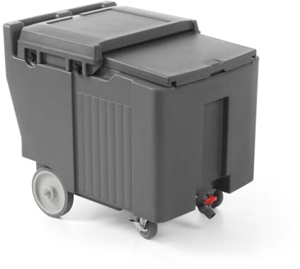 HENDI Thermobox, Thermo Eisbehälter, Doppelwandig isoliertes Polyethylen LDPE, Transportbox, HDPE, 110L, Inklusive Ablasshahn, Schaufel und Abtropfgitter, 585x800x(H)745mm