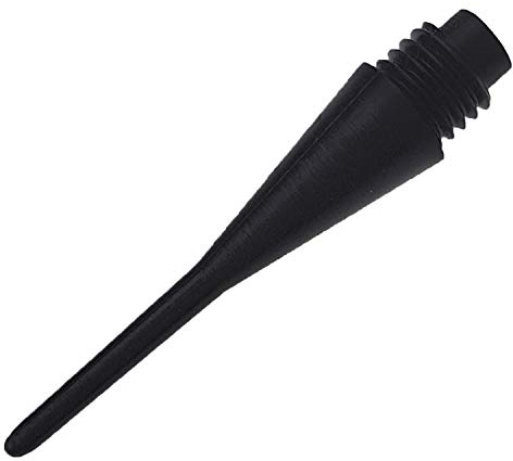 GamePoint 500 Stück Dartspitzen für großes 1/4 Gewinde (Ø ca. 6mm, KEIN 2BA Gewinde) Farbe Schwarz, Gesamtlänge ca. 33 mm. Achtung: Kein Standard-Gewinde !!!