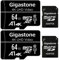 Gigastone - Tarjeta de Memoria de 64 GB, Juego de 2 Tarjetas, Compatible con Gopro Drone Cámara Tablet Samsung Sony, Alta Velocidad para 4K UHD Vídeo, A1 U3 C10, Tarjeta Micro SDXC con Mini Funda y