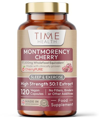 Montmorency Cherry - Maximum Strength 50:1 Extract 2% Proanthocyanidins - 17500mg Wholefood Equivalent per Capsule - CherryPURE® - Vegan - UK Made - GMP Standards - Zero Additives