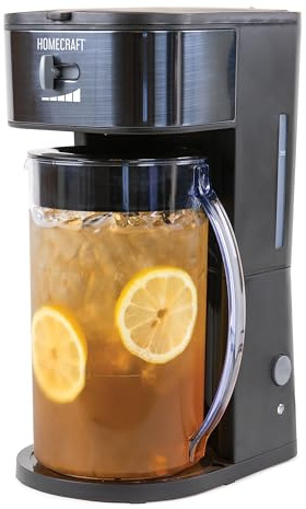 Homecraft 3-Quart Iced Coffee and Tea Maker with Filter Basket, Flavor Enhancer, Adjustable Brew Strength, Black