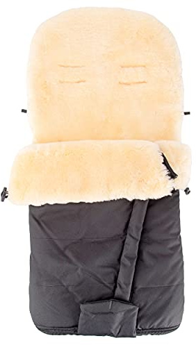Merauno® Saco de abrigo para bebé de piel de cordero para cochecito, saco de abrigo de piel médica, resistente al viento y al agua, con ranuras para cinturón, 100 x 50 cm