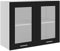 vidaXL Hängeglasschrank 2 Regalböden Hängeschrank Einbauküche Küchenzeile Küchenmöbel Oberschrank Küchenschrank Schwarz 80x31x60cm Holzwerkstoff