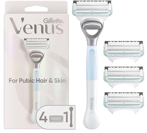 Gillette Venus for Pubic Hair and Skin, Bikini Razors for Women, Women's Razor Handle + 4 Blade Refills