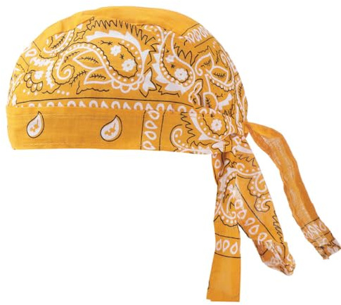 ISAKEN Sport bandana män kvinnor lätt andningsbar turban keps unisex hattar snabbtorkande sportmössa pirat bandana motorcykel bandana för män kvinnor, Guld, M