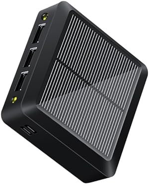 KYF - Batterie Externe Compacte Rechargeable Solaire & USB - Triple Sortie USB - 10000mAh de Marque KYF