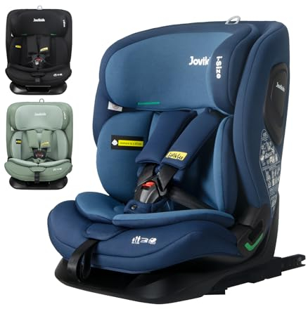 Jovikids Car Seat, i-Size, Suitable for Child 76 to 150 cm (Approx. 15 Months to 12 Years), Group 1 2 3, ECE R129, Adjustable Height and Tilt, Top Tether, Side Protection, Baby Car Seat with ISOFIX