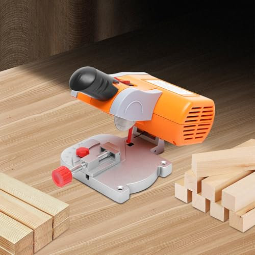 Electric Miniature Desktop 45-Degree Cutting Machine Miter Saw Mini Cut-Off Work Bench 0-45° Table Chop Wood Metal Cutter DIY Cut Off Hobby Craft Saws Precision Set Plastic 7800R/Min 220V 90W