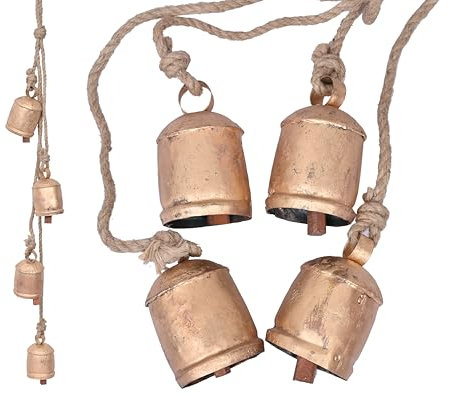 Cloches rustiques à suspendre pour sapin de Noël, grandes cloches en forme de vache porte-bonheur vintage rustique en métal paisible, décoration murale, décoration d'intérieur, cadeaux