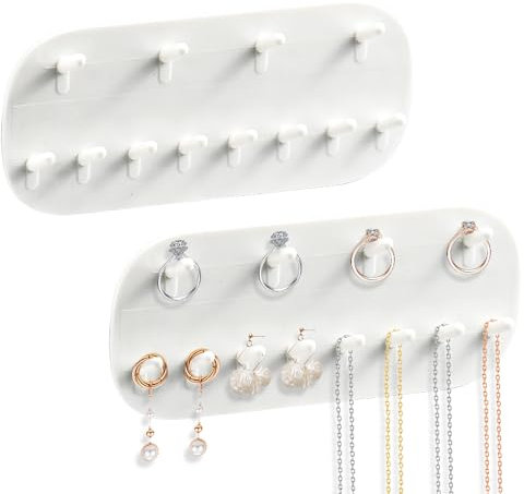 YBCCBY 2 Pz Gancio Portaoggetti per Gioielli Autoadesivo,Portagioie da Parete per Catene,Supporto per Gancio per Collana,Ganci per Gioielli Autoadesivi per Orecchini, Collane, Anelli