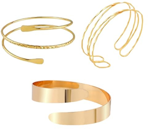 Guyode 3 Pièces Bracelet Femme, Ajustable Bijoux Femme, Design Géométrique Bracelet Personnalisé, Bras Bracelets Fille, Résistant à Corrosion Bracelets Amitié Convient Comme Accessoire du Quotidien