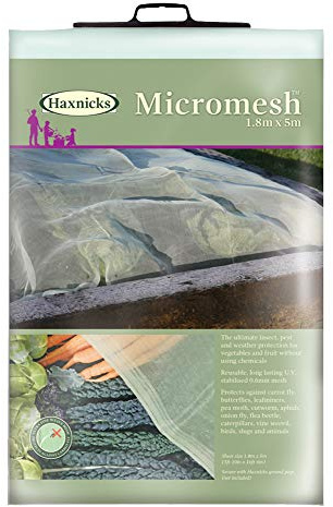 Haxnicks 0,6 mm mikronät ultrafint nät tyg skadedjur växtskydd barriär | Håll insekter och fåglar borta från grödor | 1,8 m x 5 m | Eco030101