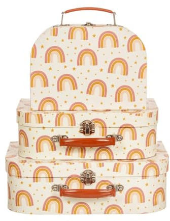 Sass & Belle Earth Rainbow Koffer, 3 Stück, beige, Einheitsgröße