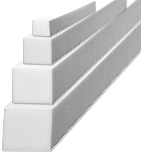 sunnypillow Schaumstoffstreifen Matratzenverlängerung aus Schaumstoff Polster Zuschnitt 10 x 10 x 140 cm RG 25/44 Matratzenausgleich in vielen Größen zur Auswahl