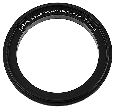 Fotodiox Anillo inversor Macro Compatible con Rosca de Filtro de 62 mm a cámaras Nikon Z-Mount – para Lentes de Montaje inverso