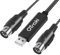OTraki 2M 6Ft Câble D'interface USB MIDI vers USB - Câble de Conversion DIN 5 Pin [IN/OUT] MIDI - Convertisseur Pour Ordinateurs Portables PC Clavier Piano Maison Musique Studio (3 m)