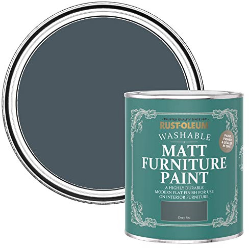 Rust-Oleum Green Furniture Paint in Matt Finish - Deep Sea 750ml