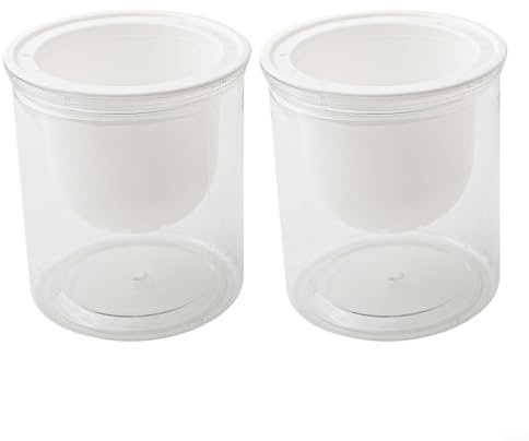 2 x Blumentöpfe aus PET, transparent, selbstbewässernder Topf, atmungsaktiver Kunststoff, für Balkon und Schlafzimmer, Blumentöpfe für Orchideen, Veilchen, Rose, Aloe, Tulpen, Lilien