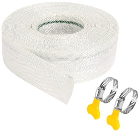 Tubo flessibile in tessuto, 10 m x 32 mm, tubo di scarico industriale, tubo di irrigazione con 2 clip per immersioni, piscine, irrigazione giardino