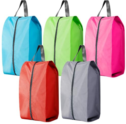 5 Piezas Bolsa Zapatos Viaje, Bolsas de Zapatos Impermeables a Prueba de Polvo, Zapatos Bolsa de Almacenamiento Portátil para Guardar Casa y Viajar Mujeres y Hombres