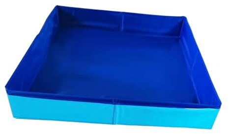 Perfeclan Bac à Sable pour Enfants, Plateau de Jeu sensoriel, épais, réutilisable, Facile à Nettoyer, Lisse, Grand Espace, Pliable, pour Enfants, Bleu 50cmx50cm