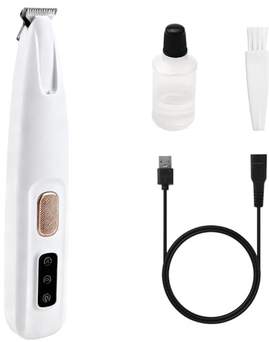 Amztour Pet Hair Clippers Dog Matted Fur Trimmer with LED Light & Smart Display, Rechargeable Cat Scissors for Grooming Pets Universal, Low Noise Animal Hair Shaver for Paws, Eyes, Ears & Face