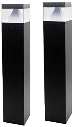 Postes de iluminación for exteriores, lámpara de césped for exteriores, impermeable, IP44, poste de jardín exterior, bolardo de luz, aluminio, LED negro,luminaria LED