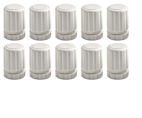 Oniissy Lot de 10 interrupteurs de volant M30 x 1,5 pour collecteur de chauffage au sol, couvercles de valve de radiateur blancs, boutons de contrôle de température ABS, compatibles avec radiateurs et