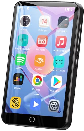 Reproductor de MP3 con Bluetooth y WiFi, Oilsky 80GB 4'' Android 9.0 Mp3, 1080P Pantalla táctil MP4, Reproductor de Música Portátil con Spotify, Audible, Deezer (Negro)