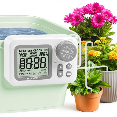 Landrip Irrigazione Automatica Vasi, Irrigazione Automatica Interni, Irrigatore Automatico per Vasi,Sistema Irrigazione Balcone per 15 Piante in Vaso, Ideale per Innaffiare Piante in Vacanza