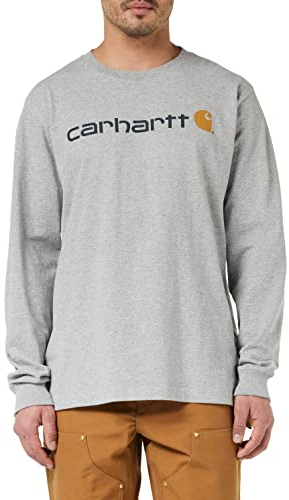 Carhartt Core Logo Longsleeve Heather,Grau Meliert, L