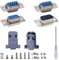 VooGenzek 5 Juegos Conector de Serie DB9, con Capucha de Plástico/Carcasa, Conector Tipo Soldadura de RS232 Macho Hembra 9-Clavijas D-Sub, para Conexión de Computadora