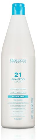 SALERM - Champú Hidratante - Salerm 21 Silk Protein - 1000 ml - Pelo Seco y Dañado - Proteínas de Seda - Nutre, Repara y Revitaliza el Cabello - Protección Térmica