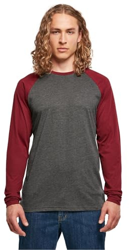 Build Your Brand Maglietta da Uomo, Carbone/Ciliegia, 4XL