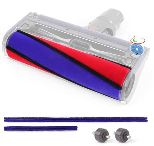 Spazzola a rullo morbida per Dyson V6 V8 V10 V11 Spazzola di pulizia morbida di ricambio 966488-01 con strisce di lanugine e ruote, ricambio accessori per Dyson aspirapolvere